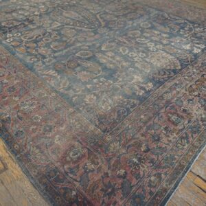 Antique N.E. Persian Khorassan Moud Carpet, Early 20th Century, Hand-Knotted Wool - detail view 5