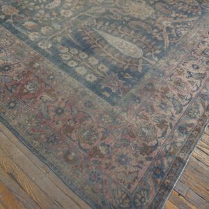 Antique N.E. Persian Khorassan Moud Carpet, Early 20th Century, Hand-Knotted Wool - detail view 6