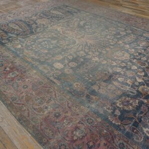 Antique N.E. Persian Khorassan Moud Carpet, Early 20th Century, Hand-Knotted Wool - detail view 7