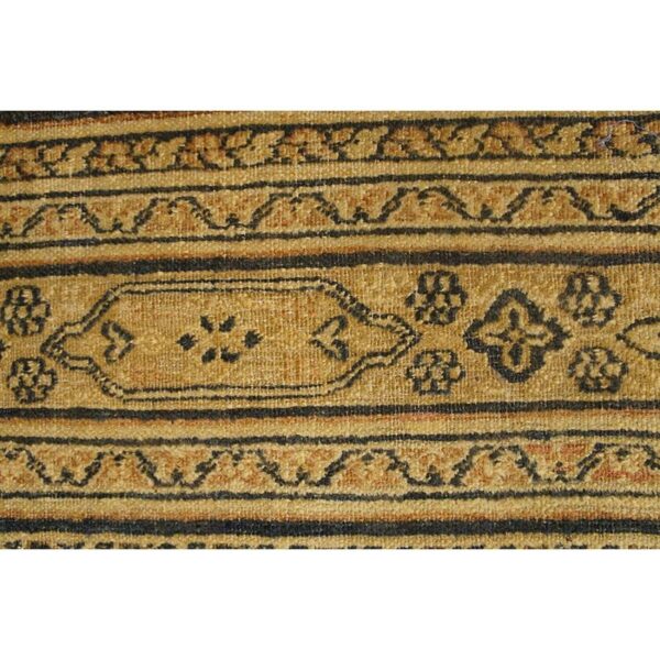 Antique n. E. Persian khorassan moud carpet 11'6"×15'2" navy field, dusty rose border, circa 1890 - detail view 9