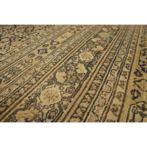 Antique N.E. Persian Khorassan Moud Carpet 11'6"×15'2" Navy Field, Dusty Rose Border, Circa 1890 - detail view 10