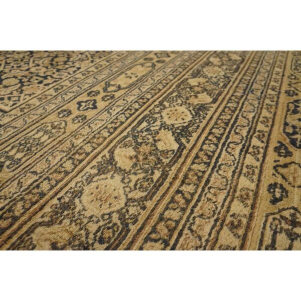 Antique n. E. Persian khorassan moud carpet 11'6"×15'2" navy field, dusty rose border, circa 1890 - detail view 10