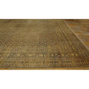 Antique N.E. Persian Khorassan Moud Carpet 11'6"×15'2" Navy Field, Dusty Rose Border, Circa 1890 - detail view 5
