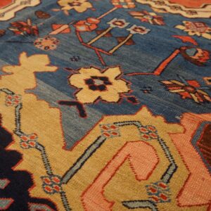 Antique N.W. Persian Bakhshaiesh Carpet 10'8"×16'10" Blue & Red, Hand-Knotted Wool, 1880s - detail view 9