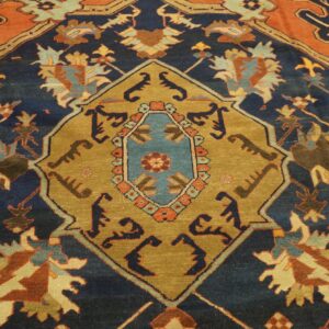 Antique N.W. Persian Bakhshaiesh Carpet 10'8"×16'10" Blue & Red, Hand-Knotted Wool, 1880s - detail view 7