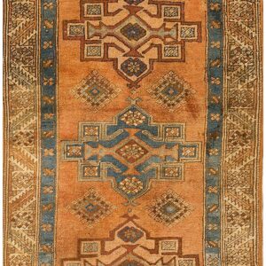Antique N.W. Persian Karajeh Runner 2'10"Ã—17'10" Salmon & Ivory Long Format, Circa 1920