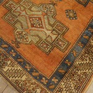 Antique N.W. Persian Karajeh Runner 2'10"Ã—17'10" Salmon & Ivory Long Format, Circa 1920 - detail view 10