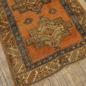 Antique N.W. Persian Karajeh Runner 2'10"Ã—17'10" Salmon & Ivory Long Format, Circa 1920 - detail view 18