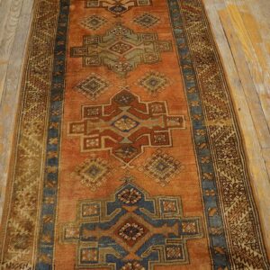 Antique N.W. Persian Karajeh Runner 2'10"Ã—17'10" Salmon & Ivory Long Format, Circa 1920 - detail view 19