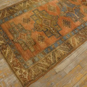 Antique N.W. Persian Karajeh Runner 2'10"Ã—17'10" Salmon & Ivory Long Format, Circa 1920 - detail view 4
