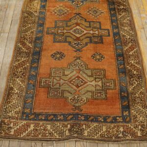Antique N.W. Persian Karajeh Runner 2'10"Ã—17'10" Salmon & Ivory Long Format, Circa 1920 - detail view 8