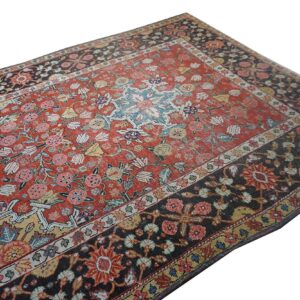 Antique N.W. Persian Rug 6'3"×15'2" Red Geometric, Hand-Knotted Wool, 1890s - detail view 5