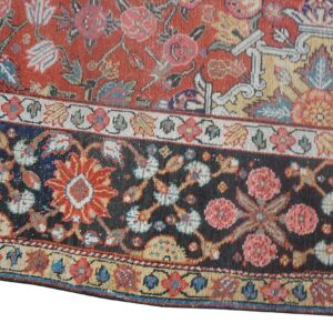 Antique N.W. Persian Rug 6'3"×15'2" Red Geometric, Hand-Knotted Wool, 1890s - detail view 6