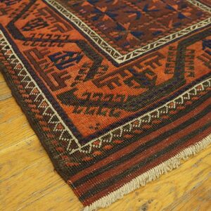 Antique Persian Baluch Turkmen Rug, Hand-Knotted Wool, Central Asian Tribal - detail view 2