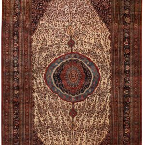 Antique Persian Bijar Rug, Densely Hand-Woven Wool