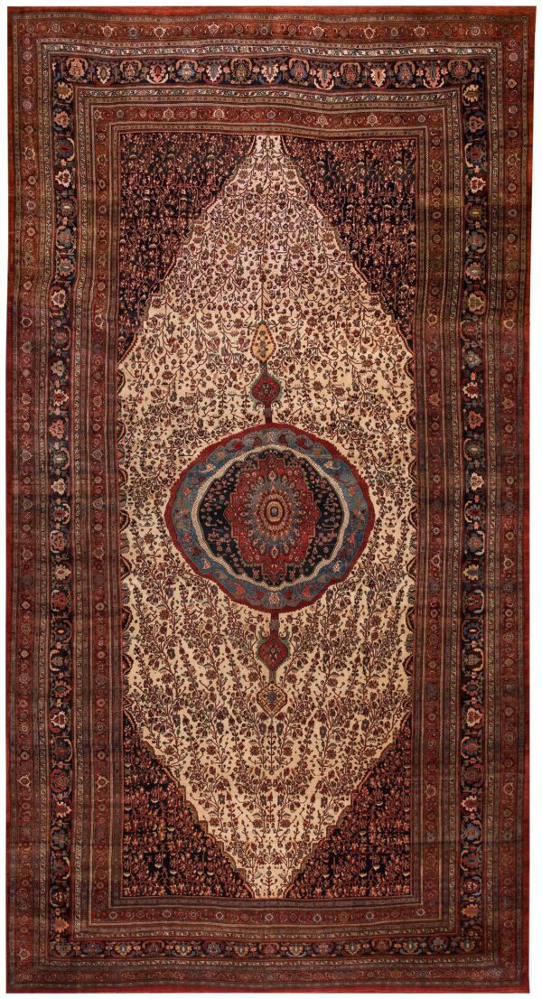Antique persian bijar rug, densely hand-woven wool 1 Antique persian bijar rug, densely hand-woven wool