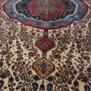 Antique Persian Bijar Rug, Densely Hand-Woven Wool - detail view 2