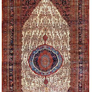 Antique Persian Bijar Rug, Densely Hand-Woven Wool - detail view 5