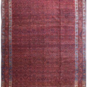 Antique Persian Bijar Rug 13'4"×19'11" Hand-Woven Wool, Densely Packed
