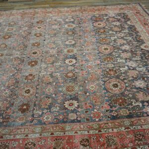 Antique Persian Bijar Rug 9'Ã—14' Hand-Woven Wool, Densely Packed - detail view 11