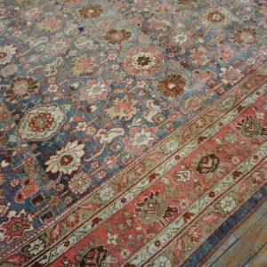 Antique Persian Bijar Rug 9'Ã—14' Hand-Woven Wool, Densely Packed - detail view 4