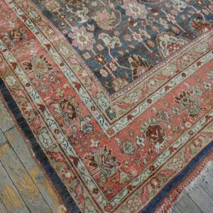 Antique Persian Bijar Rug 9'Ã—14' Hand-Woven Wool, Densely Packed - detail view 5