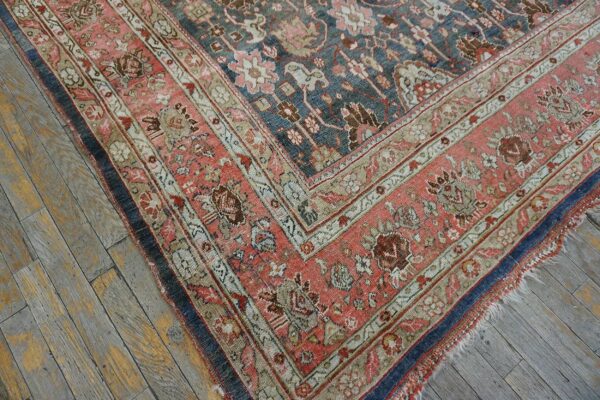Antique persian bijar rug 9'ã—14' hand-woven wool, densely packed - detail view 5