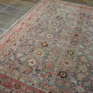 Antique Persian Bijar Rug 9'Ã—14' Hand-Woven Wool, Densely Packed - detail view 6