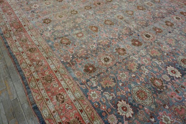 Antique persian bijar rug 9'ã—14' hand-woven wool, densely packed - detail view 7