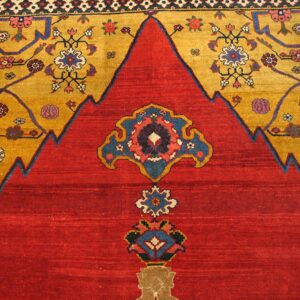 Antique Persian Bijar Rug 7'8"×12'4" Red Medallion, Hand-Woven Wool, 1880s - detail view 8