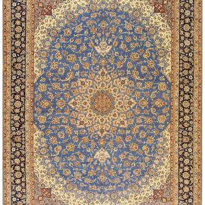 Antique Persian Isfahan Rug 10'Ã—13'10" Hand-Knotted, Central Persia