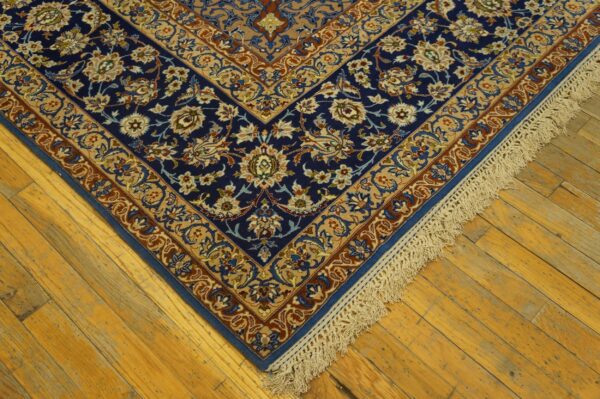 Antique persian isfahan rug 10'ã—13'10" hand-knotted, central persia - detail view 5