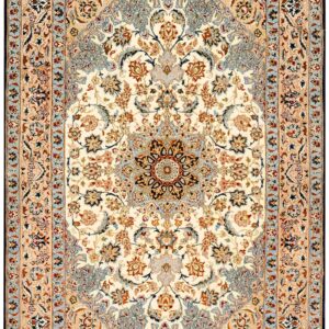 Antique Persian Isfahan Rug 3'7"Ã—5'4" Hand-Knotted, Central Persia