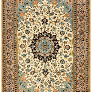 Antique Persian Isfahan Rug 3'7"Ã—5'5" Hand-Knotted, Central Persia