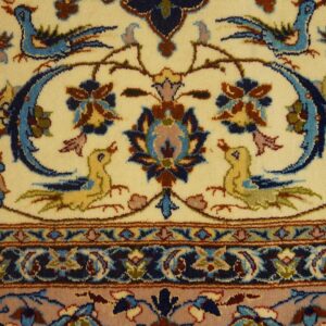 Antique Persian Isfahan Rug 3'7"Ã—5'5" Hand-Knotted, Central Persia - detail view 4