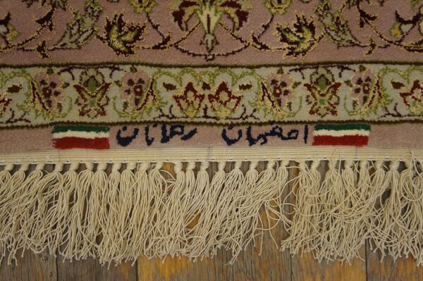 Antique persian isfahan rug 3'5"ã—5'3" hand-knotted, central persia - detail view 6