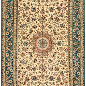 Antique Persian Isfahan Rug 7'×10'5" Hand-Knotted, Central Persia