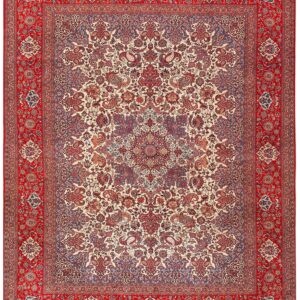 Antique Persian Isfahan Rug, Hand-Knotted Wool, Central Persia
