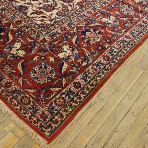 Antique Persian Isfahan Rug, Hand-Knotted Wool, Central Persia - detail view 4