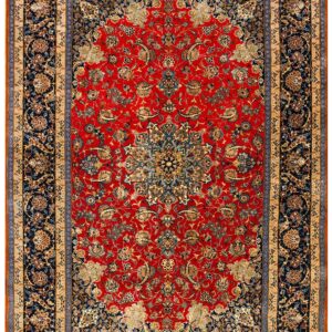 Antique Persian Isfahan Silk Rug 5'5"Ã—8' Hand-Knotted, Central Persia