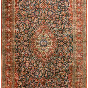 Antique Persian Kashan Rug, Hand-Knotted Wool