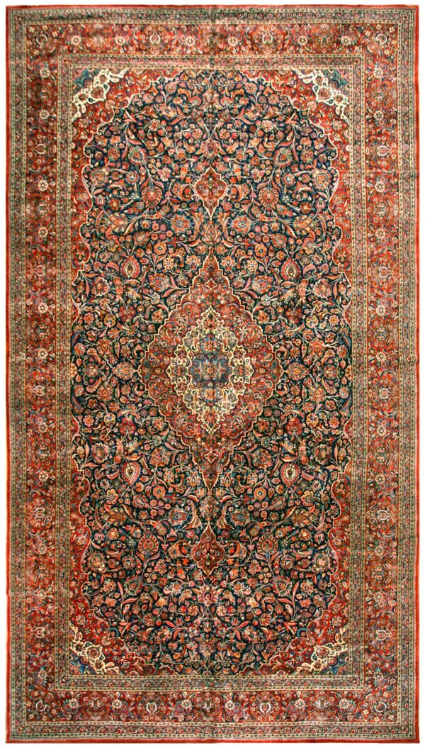Antique persian kashan rug, hand-knotted wool 1 Antique persian kashan rug, hand-knotted wool