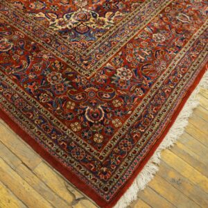 Antique Persian Kashan Rug, Hand-Knotted Wool - detail view 4