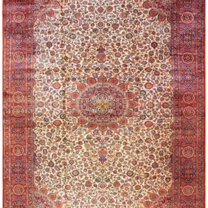 Antique Persian Kashan Rug 13'10"Ã—20'4" Hand-Knotted Wool