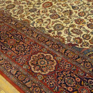 Antique Persian Kashan Rug 13'10"Ã—20'4" Hand-Knotted Wool - detail view 9