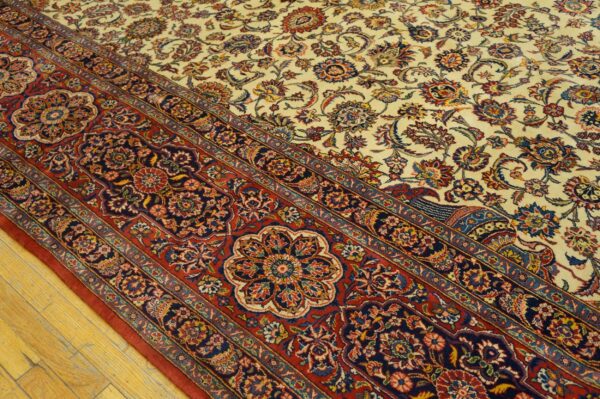 Antique persian kashan rug 13'10"ã—20'4" hand-knotted wool - detail view 9