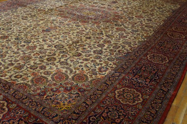 Antique persian kashan rug 13'10"ã—20'4" hand-knotted wool - detail view 10