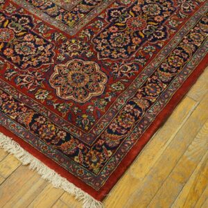 Antique Persian Kashan Rug 13'10"Ã—20'4" Hand-Knotted Wool - detail view 11