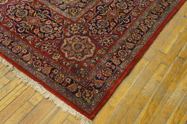 Antique persian kashan rug 13'10"ã—20'4" hand-knotted wool - detail view 11