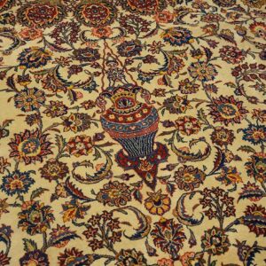 Antique Persian Kashan Rug 13'10"Ã—20'4" Hand-Knotted Wool - detail view 3
